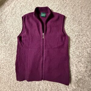 Lothlorian Possum Merino Purple Zip Sweater Vest M New Zealand